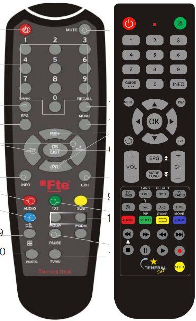 FTE MAXIMAL MAX-T115 HD -   


kompatibilis General márkájú távirányító