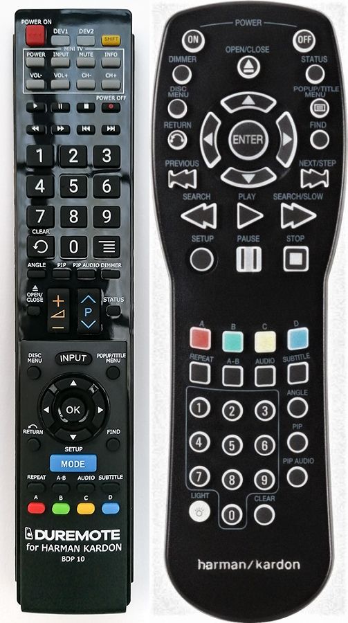 HARMAN KARDON BDP-10 + TV vezérlés (mini TV) - távirányító duplikátum