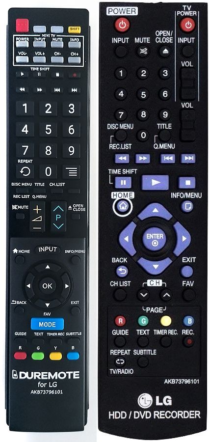 LG AKB73796101 + TV vezérlés (mini TV) - távirányító duplikátum