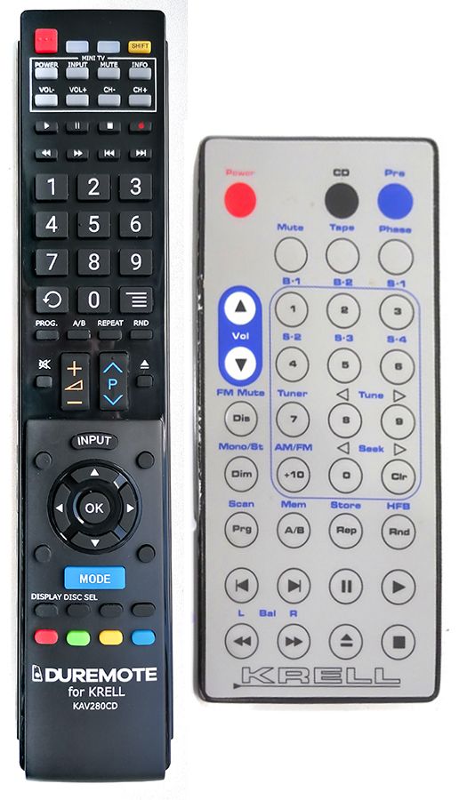 KRELL KAV-280CD + TV vezérlés (mini TV) - távirányító duplikátum