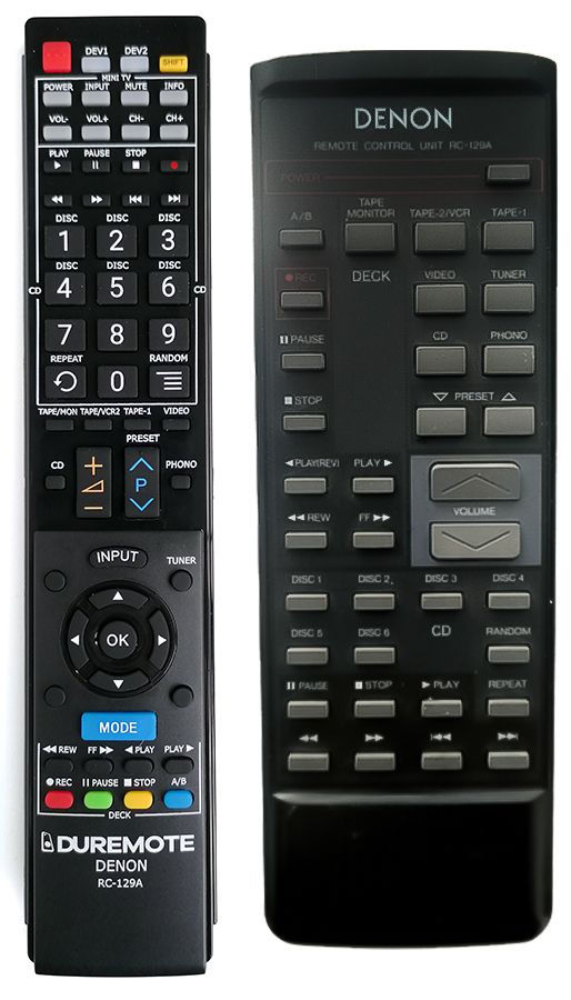 DENON RC-129A + TV vezérlés (mini TV) - távirányító duplikátum
