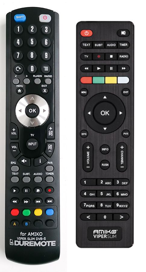 AMIKO  DVB-T2, VIPER COMBO, VIPER SLIM DVB-S2, VIPER-T2C - távirányító duplikátum