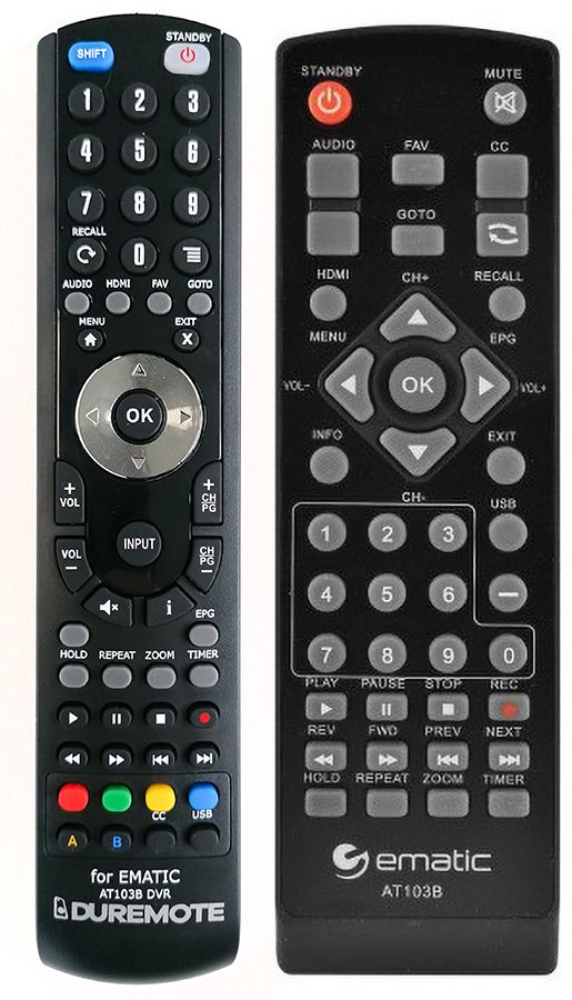EMATIC AT103B, AT103C DVR - távirányító duplikátum
