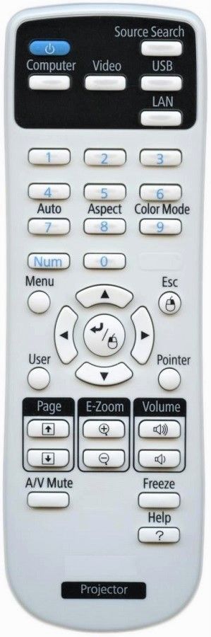 EPSON EB-520, EB-525, EB-530, EB-535, EB-536Wi, EB-570, EB-575, EB-580, EB-585, 1613717 - helyettesítő távirányító