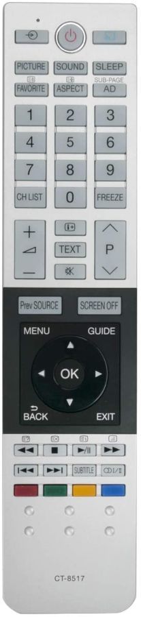 TOSHIBA CT-8517 - helyettesítő távirányító