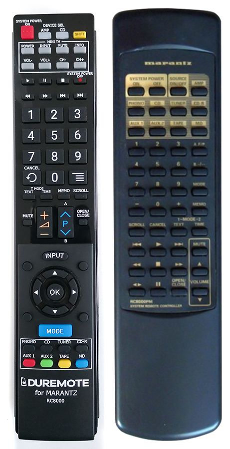 MARANTZ RC8000PM + TV vezérlés (mini TV) - távirányító duplikátum