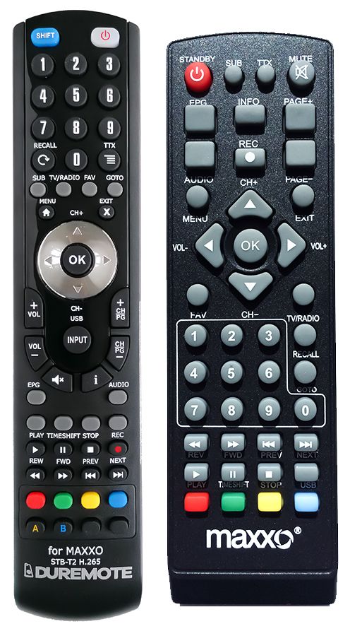 MAXXO STB-T2 H.265 - távirányító duplikátum