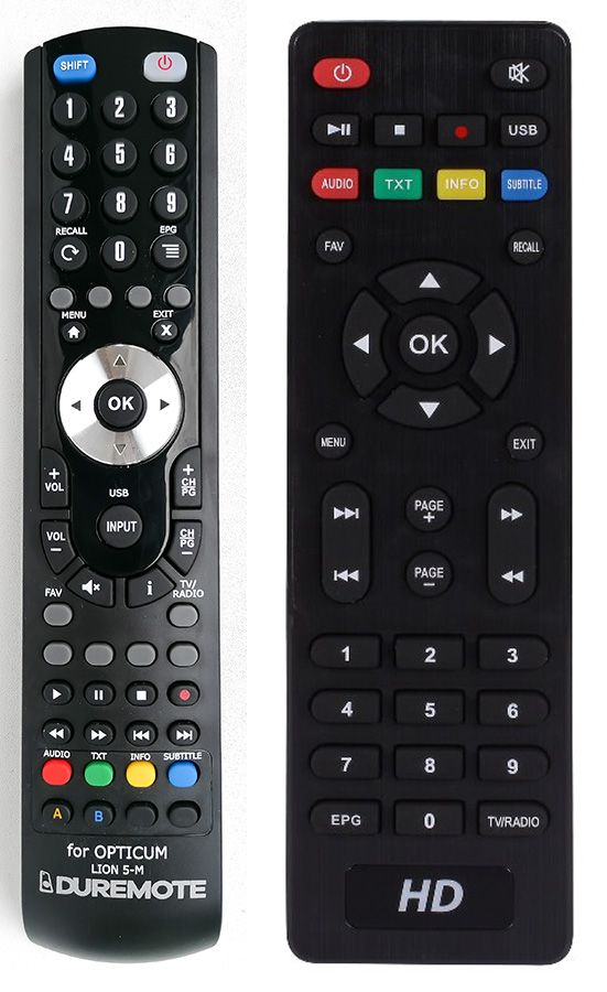 OPTICUM RCU-026, LION 3, LION 5, LION 5-M, C100, HD X310, HYBRID H.265, UNT300 - távirányító duplikátum