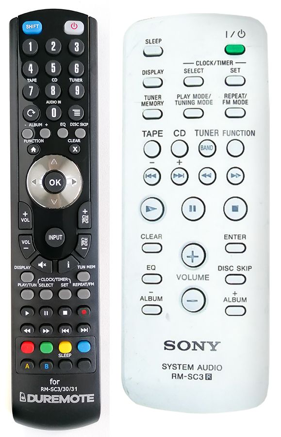 SONY RM-SC3, RM-SC30, RM-SC31, RM-SC50 - távirányító duplikátum