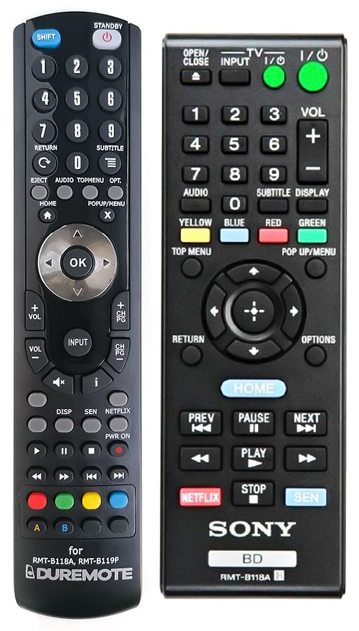 SONY RMT-B118A - távirányító duplikátum