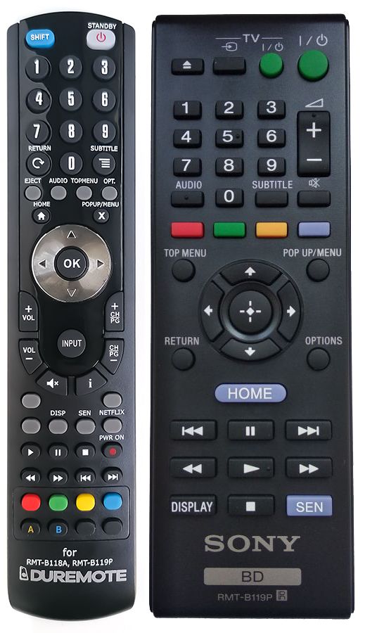 SONY RMT-B119P - távirányító duplikátum