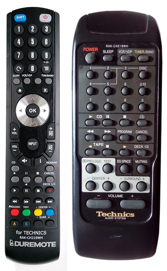 TECHNICS RAK-CH219WH, RAK-CH219WK - távirányító duplikátum