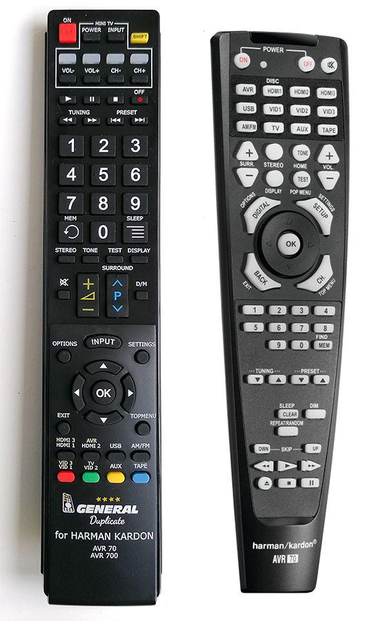 HARMAN KARDON AVR70, AVR700 - távirányító duplikátum