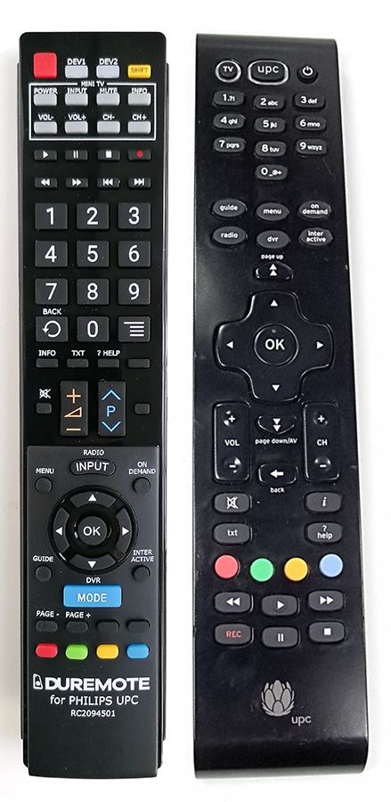 ZIGGO RC2094501 dcr5012 03 hd + TV vezérlés (mini TV) - távirányító duplikátum