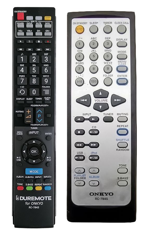 ONKYO RC-784S, CR-545, CR-546, CS-545 + TV vezérlés (mini TV) - távirányító duplikátum