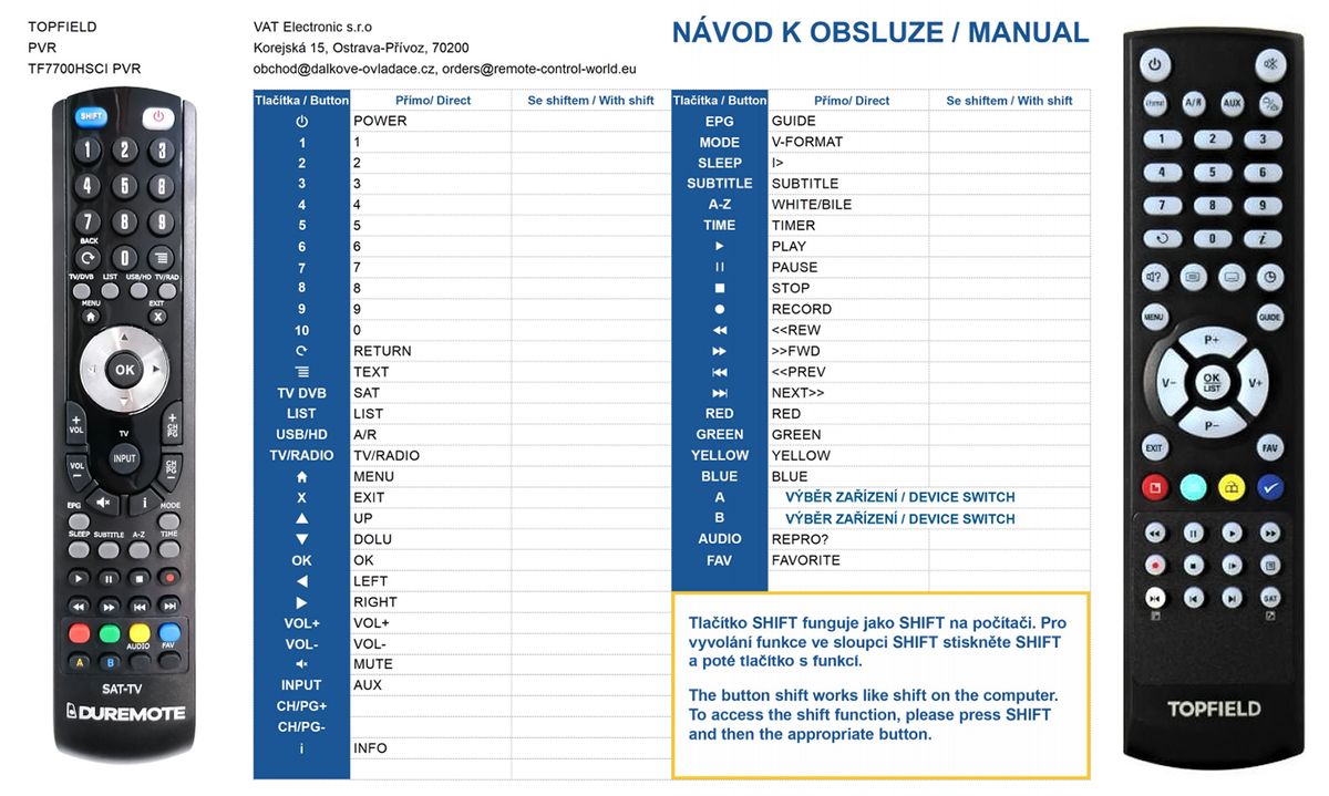 TOPFIELD TF7700PVR -   


kompatibilis General márkájú távirányító