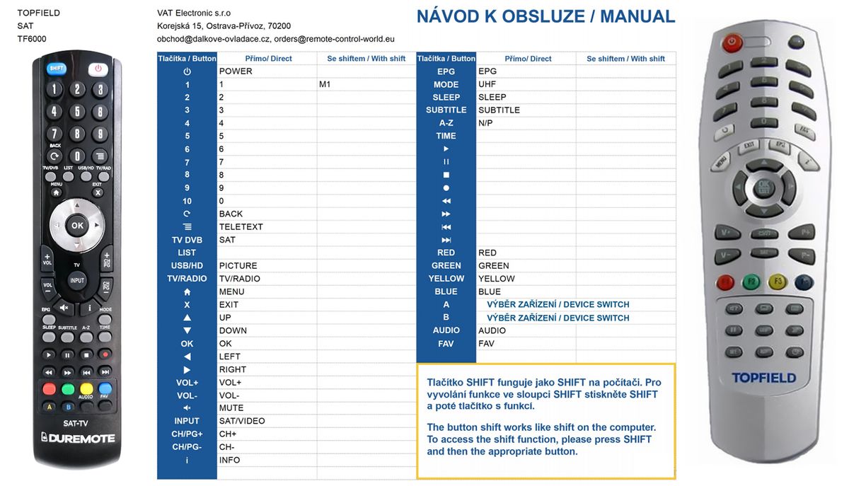 TOPFIELD TF6000 TF-014 -   


kompatibilis General márkájú távirányító