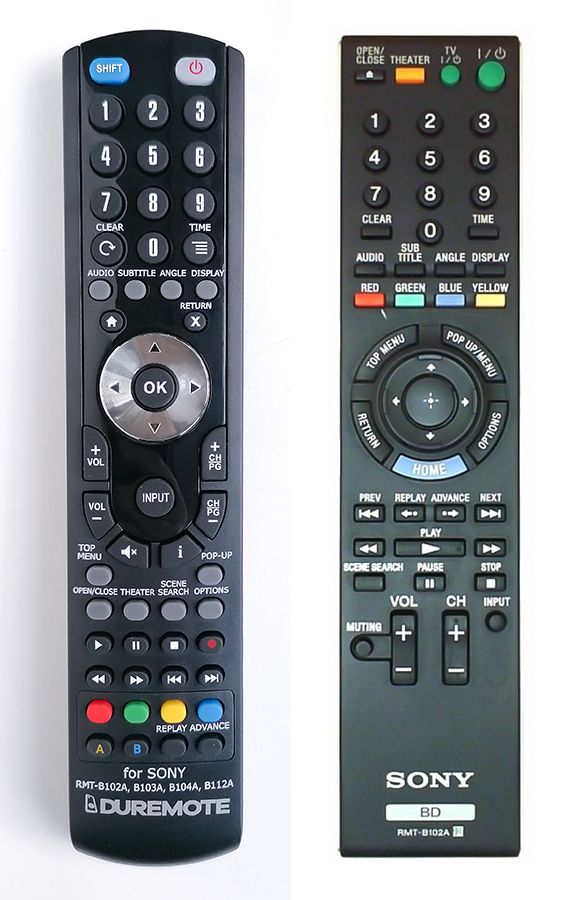 SONY RMT-B102A, BDP-S350, BDP-S550, BDP-S780 - távirányító duplikátum