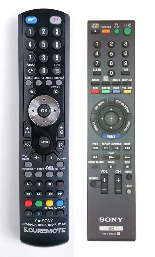 SONY RMT-B103A - távirányító duplikátum