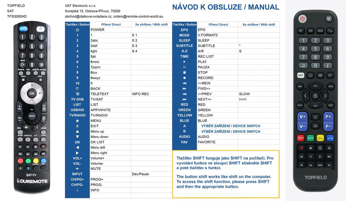 TOPFIELD TFS3000 HD, TFS3000 RHD -   


kompatibilis General márkájú távirányító