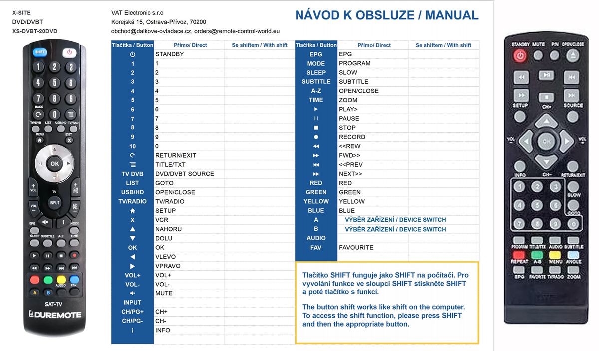 X-SITE DVBT-20DVD -   


kompatibilis General márkájú távirányító