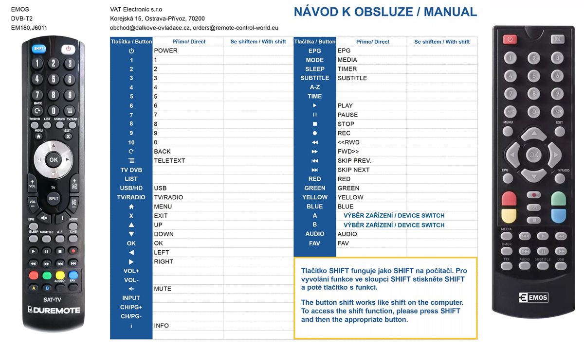 EMOS EM180 -   


kompatibilis General márkájú távirányító