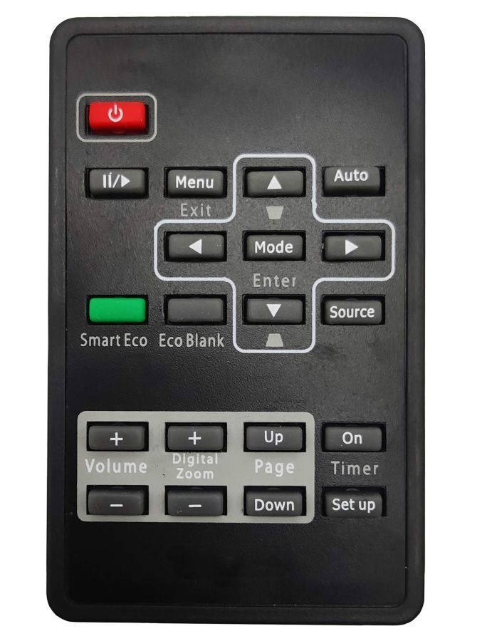 BENQ MP670, MP512ST, MP513, MP515, MP522ST, MP523, MP525, MP526, MP612C, MP620, MP622C, MP623, MP624, MP626, MP670, MS502, MS510, MW814ST, MW817ST - helyettesítő távirányító