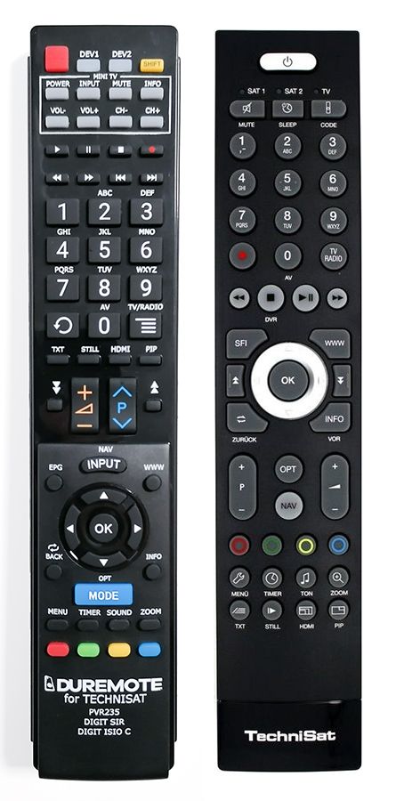TECHNISAT DIGIT ISIO C, HD-VISION 32 PVR, 40 PVR, DIGIT ISIO S,  DIGIT ISIO S1 BLACK - távirányító duplikátum