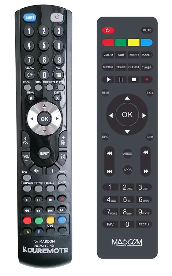 MASCOM MC751T2 HD - távirányító duplikátum