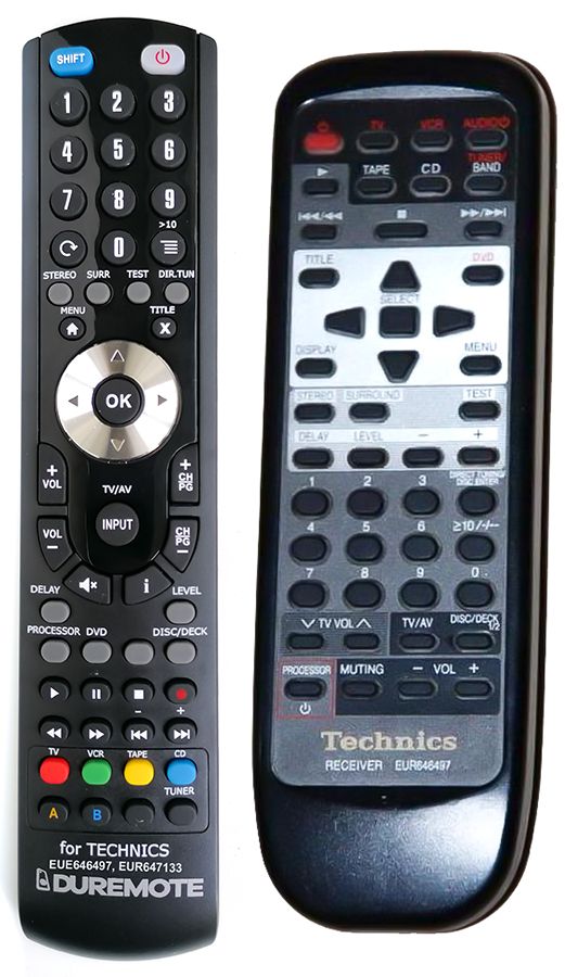 TECHNICS EUR646497, EUR646498, EUR646489 - távirányító duplikátum