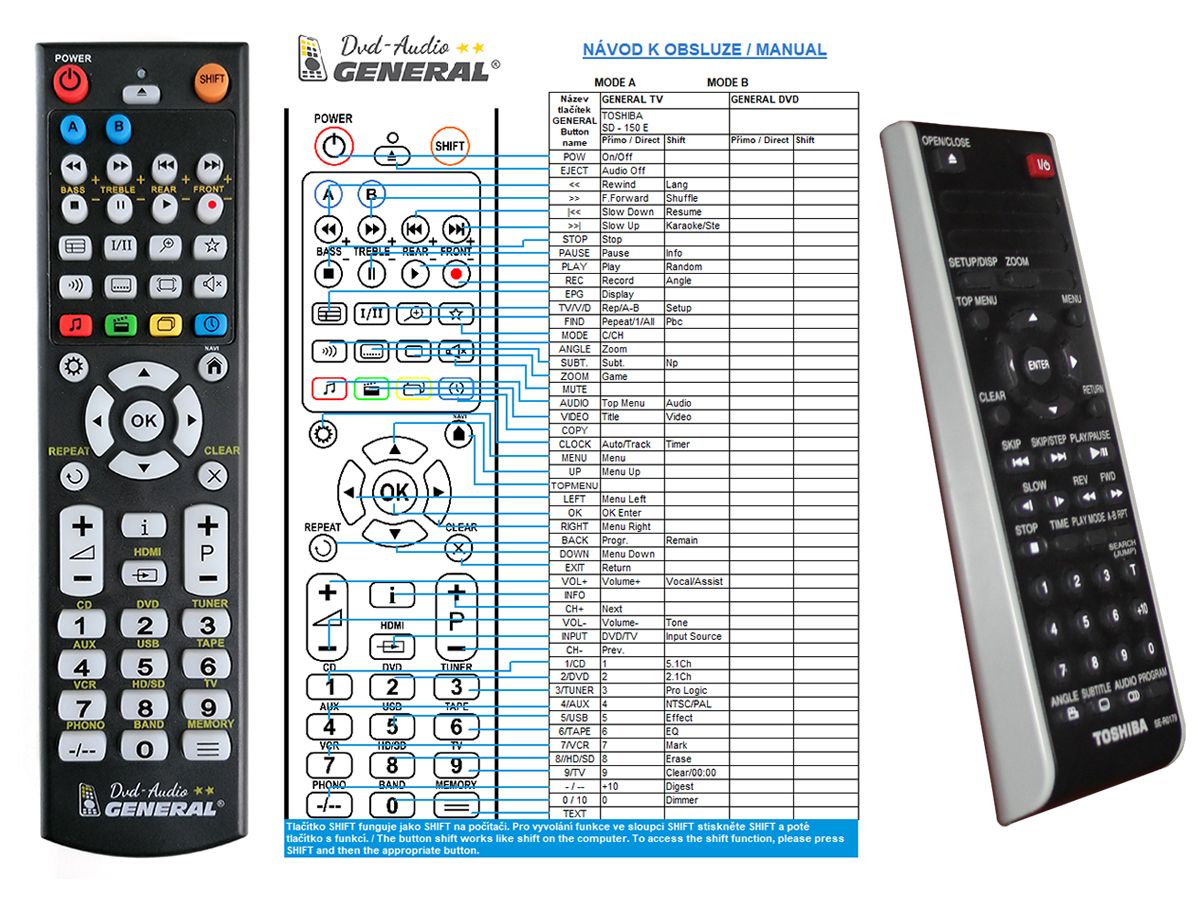 TOSHIBA SD-150E  -   


kompatibilis General márkájú távirányító