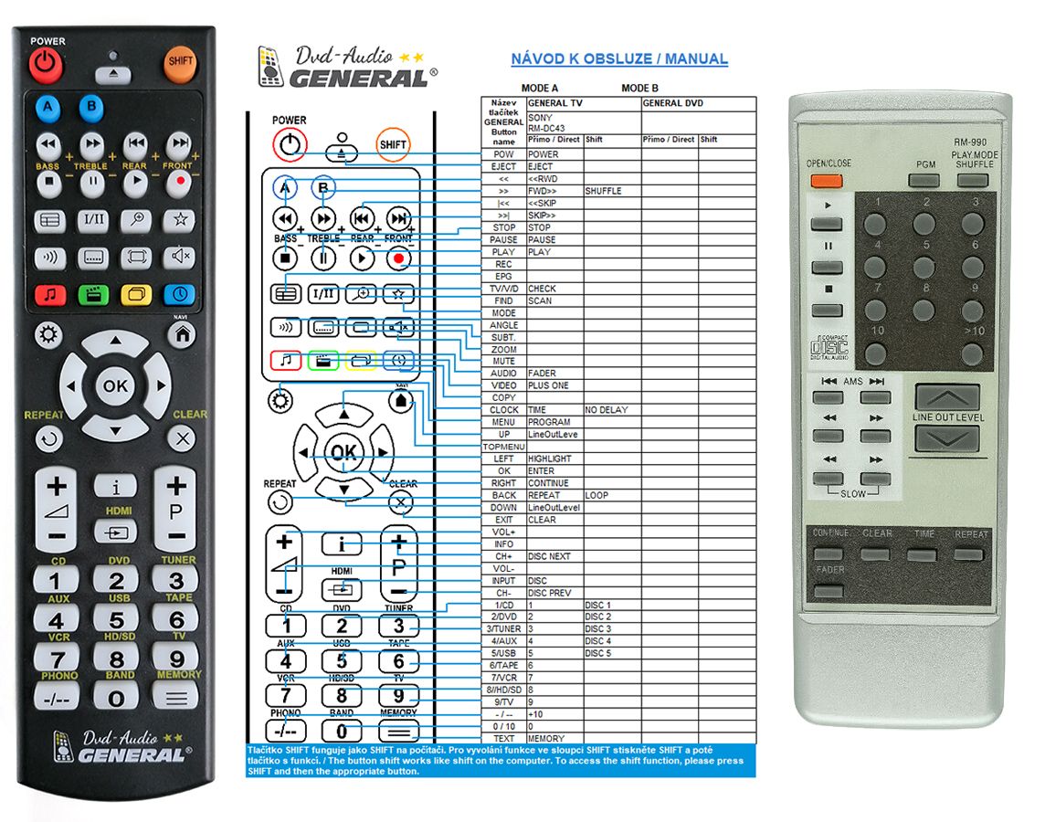 SONY RM-990 -   


kompatibilis General márkájú távirányító