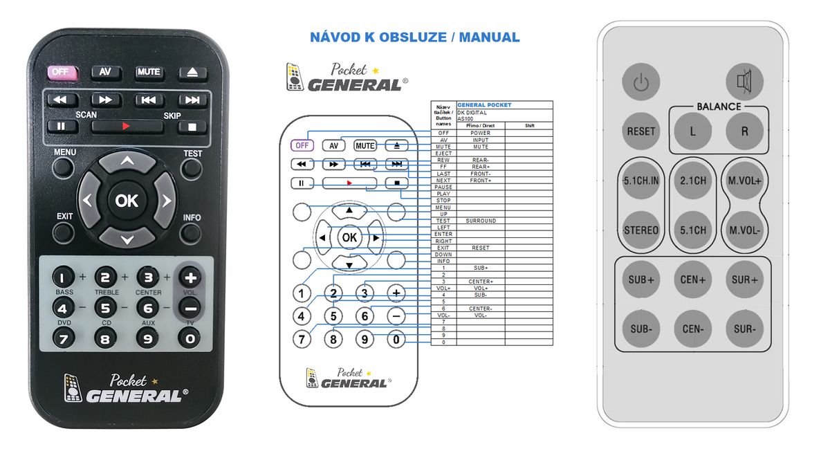 DK DIGITAL AS100 -   


kompatibilis General márkájú távirányító