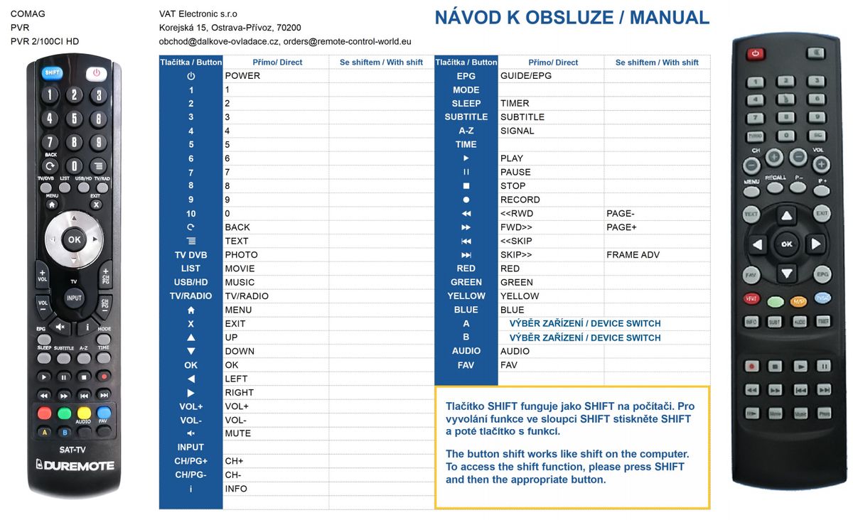 COMAG PVR2/100CI+ HD -   


kompatibilis General márkájú távirányító