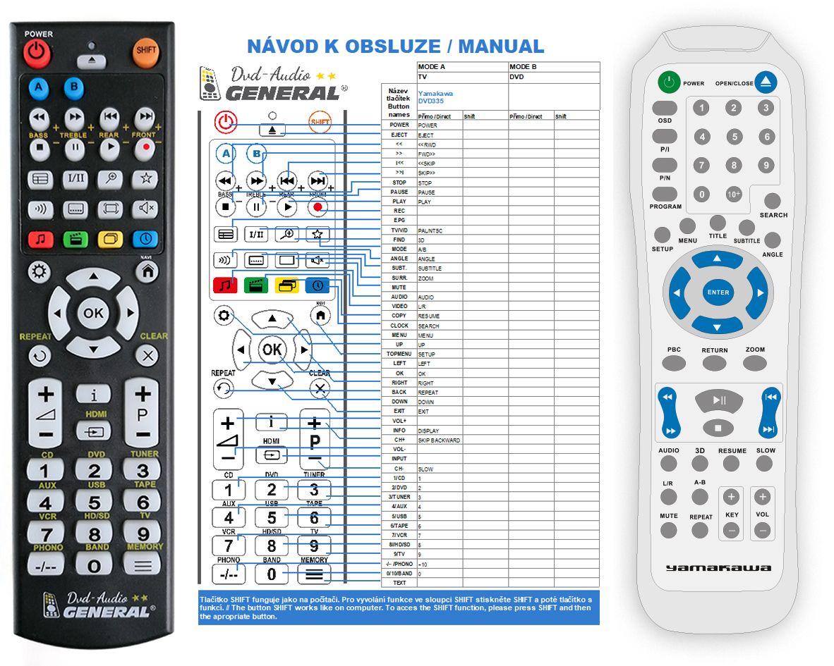 YAMAKAWA DVD-335 -   


kompatibilis General márkájú távirányító
