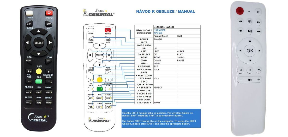 Crenova XPE660 - távirányító lézermutatóval