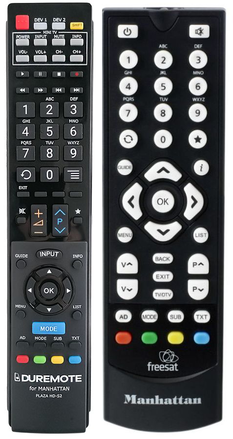 MANHATTAN PLAZA HD-S2 + TV vezérlés (mini TV) - távirányító duplikátum