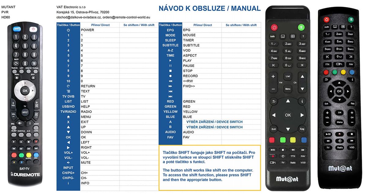 MUT@NT HD60 -   


kompatibilis General márkájú távirányító