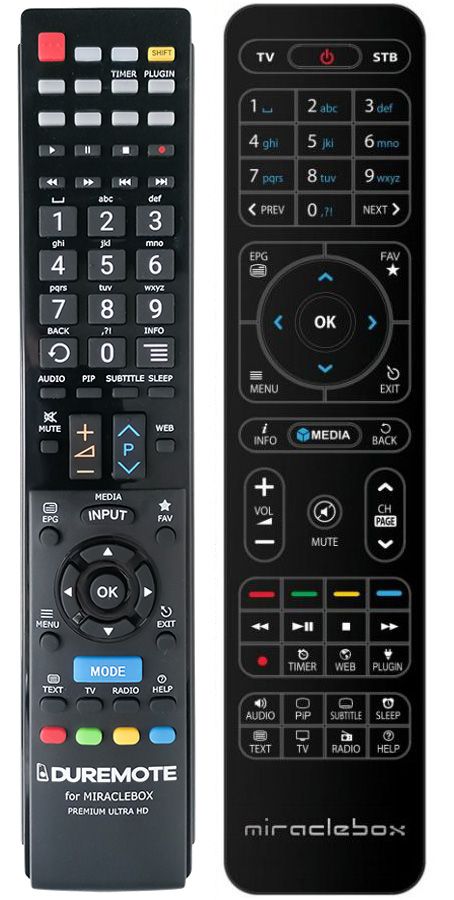MIRACLEBOX PREMIUM ULTRA HD, PREMIUM MINI,  PREMIUM MICRO - távirányító duplikátum