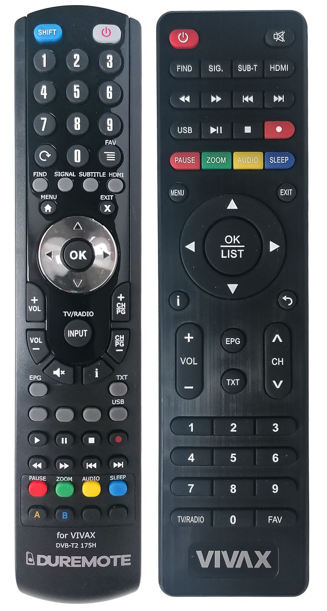 VIVAX DVB-T2 175H - távirányító duplikátum