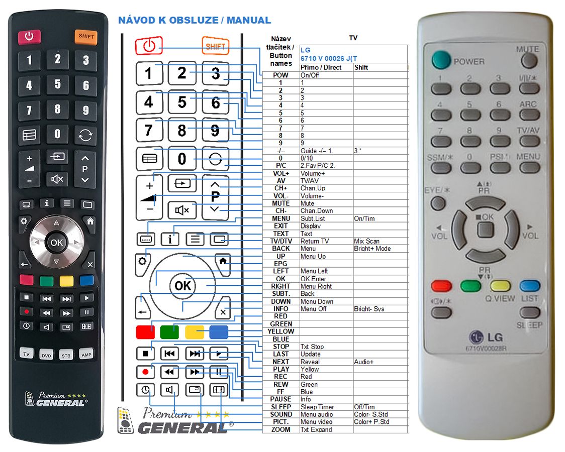LG 6710V00026R -   


kompatibilis General márkájú távirányító