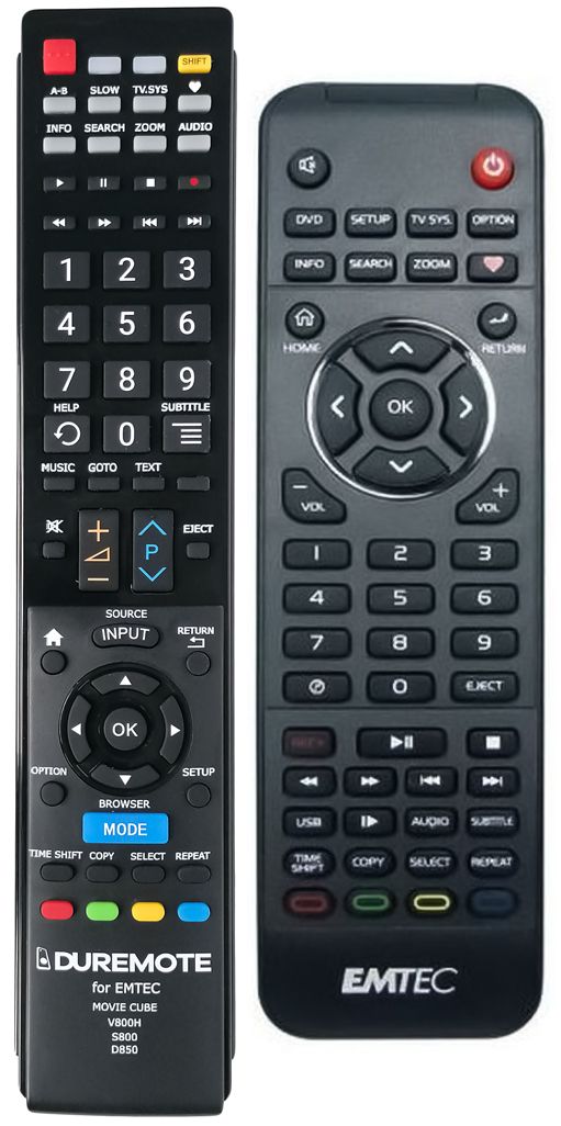 EMTEC MOVIE CUBE S800, D850H, V800H - távirányító duplikátum