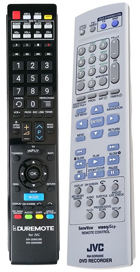 JVC RM-SDR028E + TV vezérlés (mini TV) - távirányító duplikátum