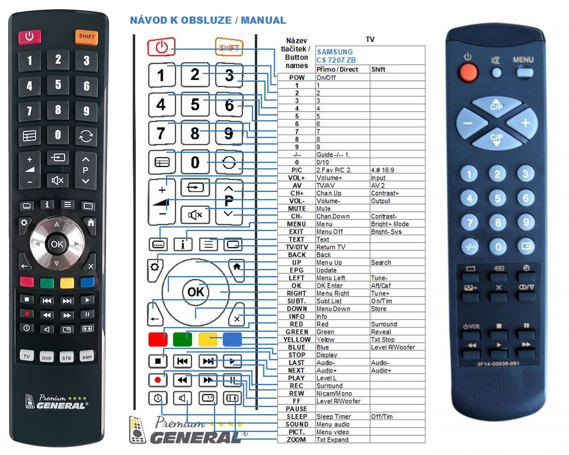 SAMSUNG 3F14-00038-091 -   


kompatibilis General márkájú távirányító