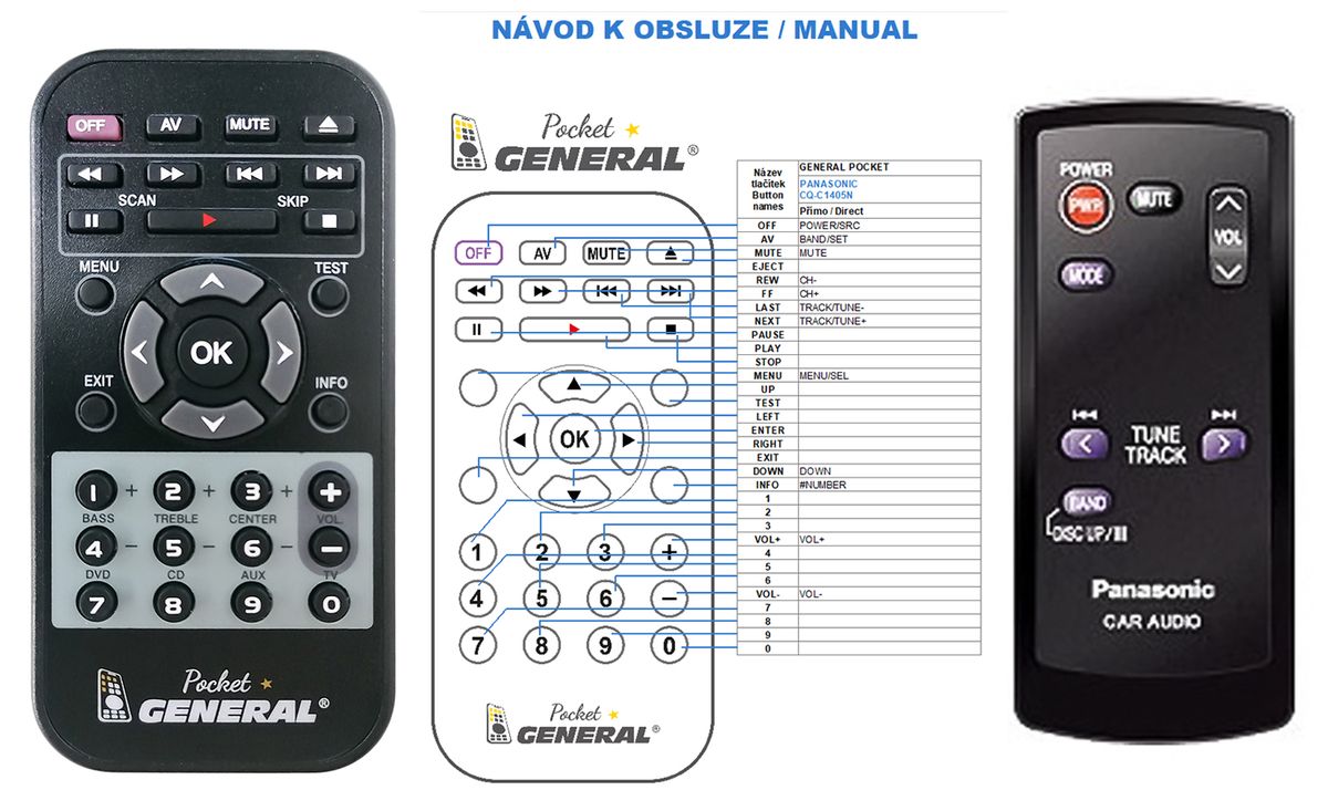 PANASONIC CA-RC80N -   


kompatibilis General márkájú távirányító