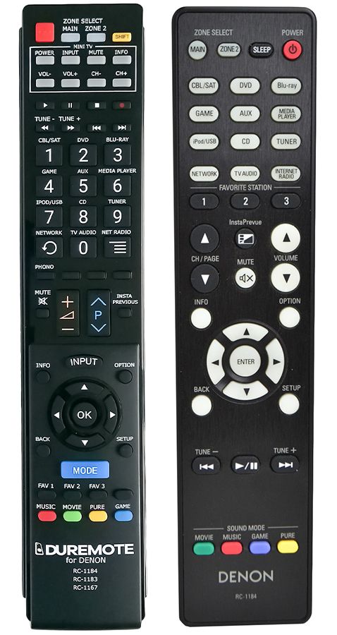 DENON RC-1184 + TV vezérlés (mini TV) - távirányító duplikátum