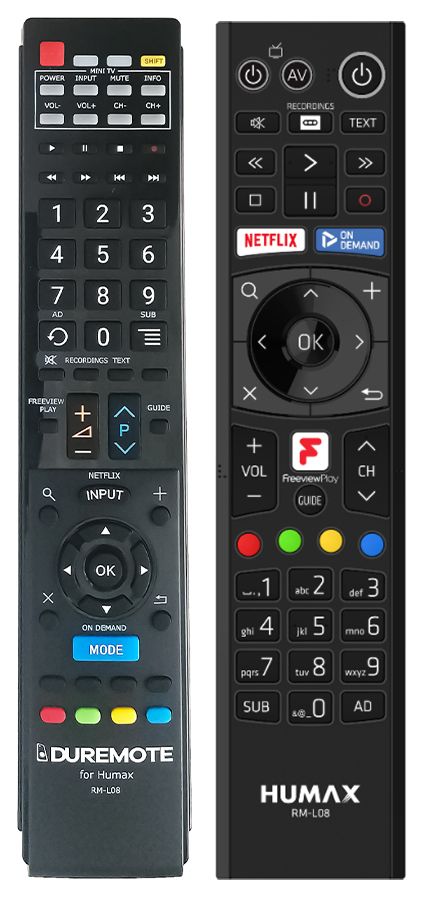HUMAX RM-L08 + TV vezérlés (mini TV) - távirányító duplikátum