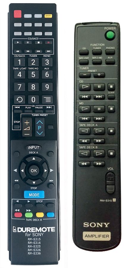SONY RM-S315, RM-S316 - távirányító duplikátum