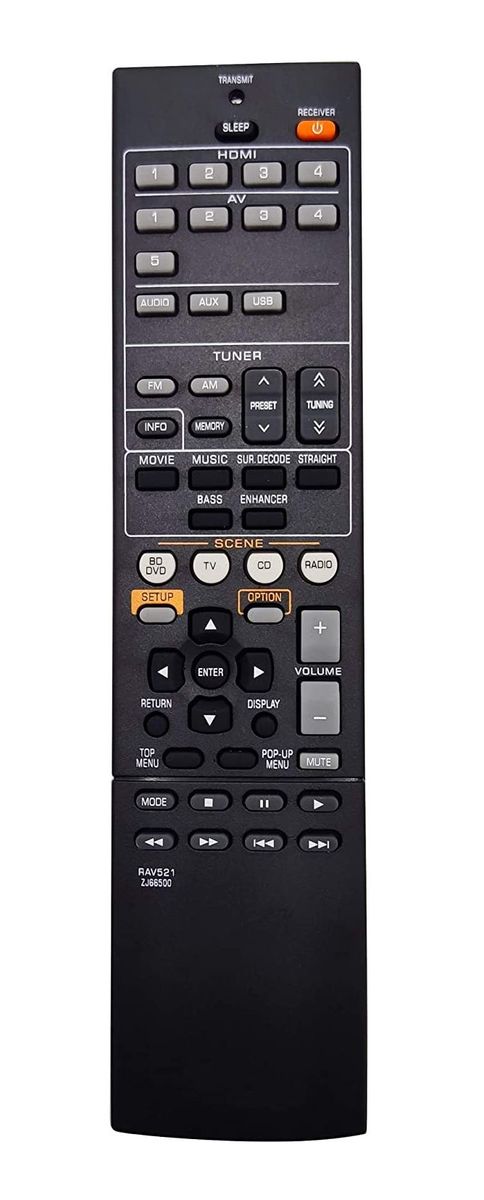 YAMAHA RAV521, HTR-3065, HTR-3067, RX-V373, RX-V377, RX-V375, RX-V385, RX-V377, YHT-497 - helyettesítő távirányító