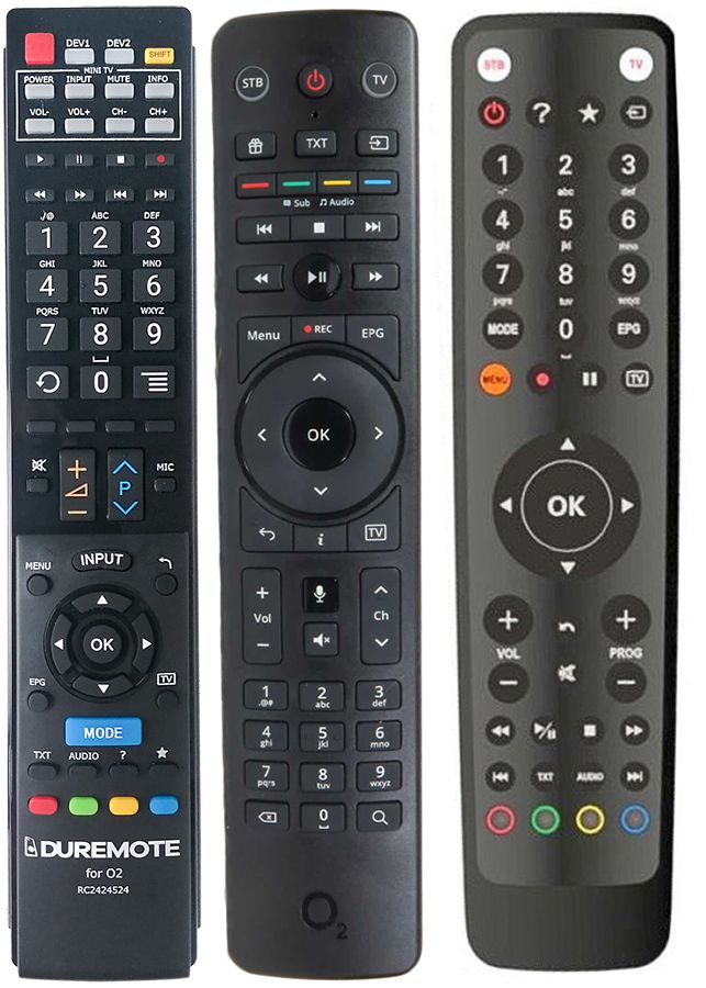 O2 TELEFONICA RC2424524 + TV vezérlés (mini TV) - távirányító duplikátum